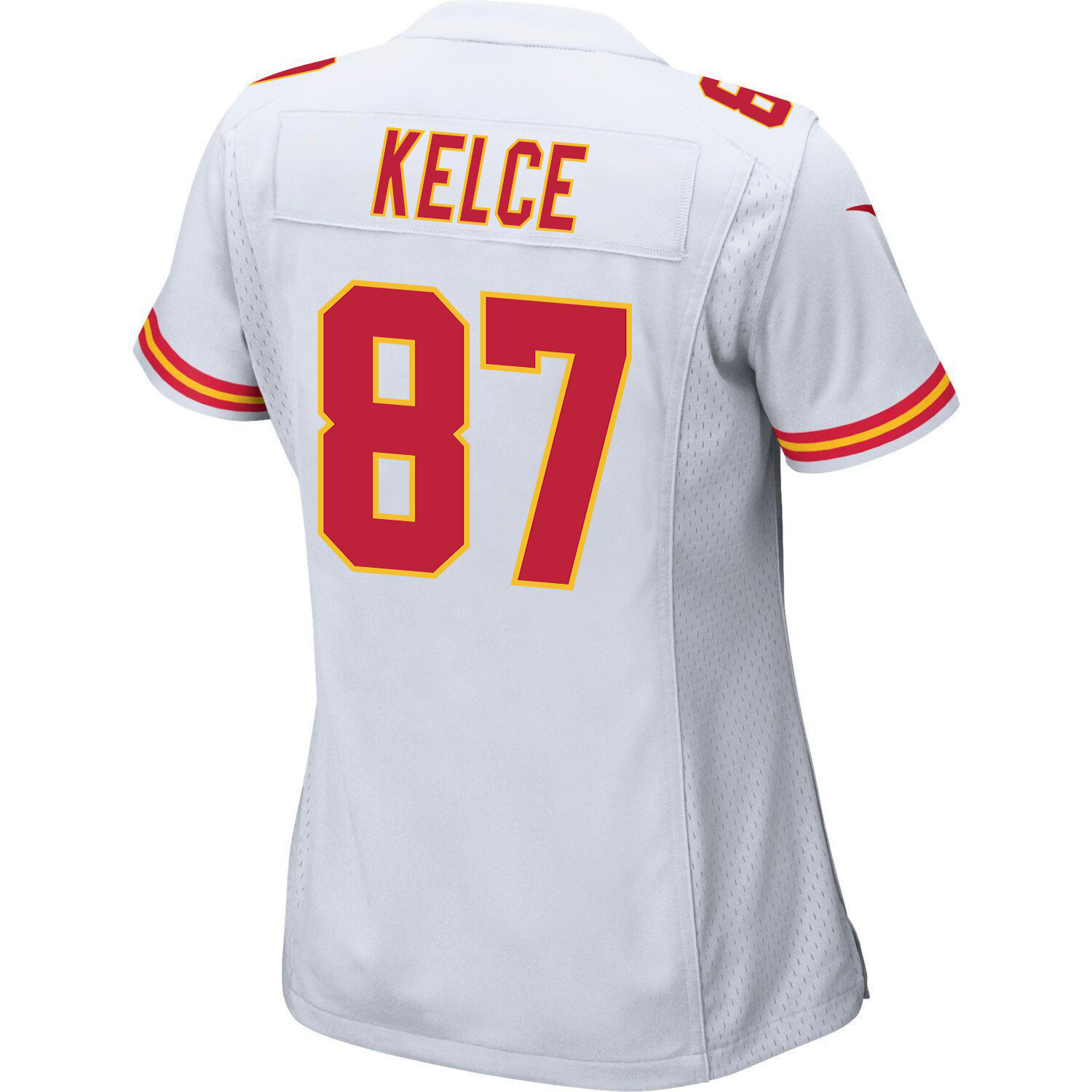 Travis Kelce 87 Kansas City Chiefs Super Bowl LVII Champions 3 Stars Women Game Jersey - White