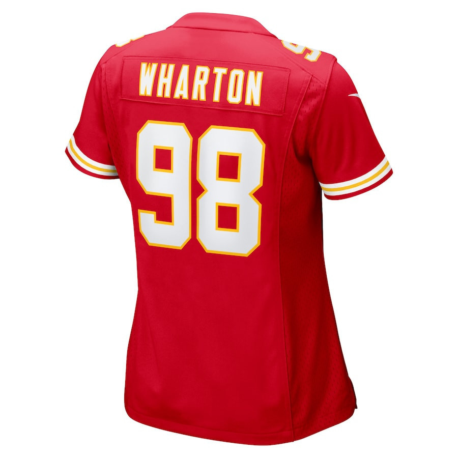 Tershawn Wharton #98 Kansas City Chiefs Super Bowl LIX Women's Jersey - Red