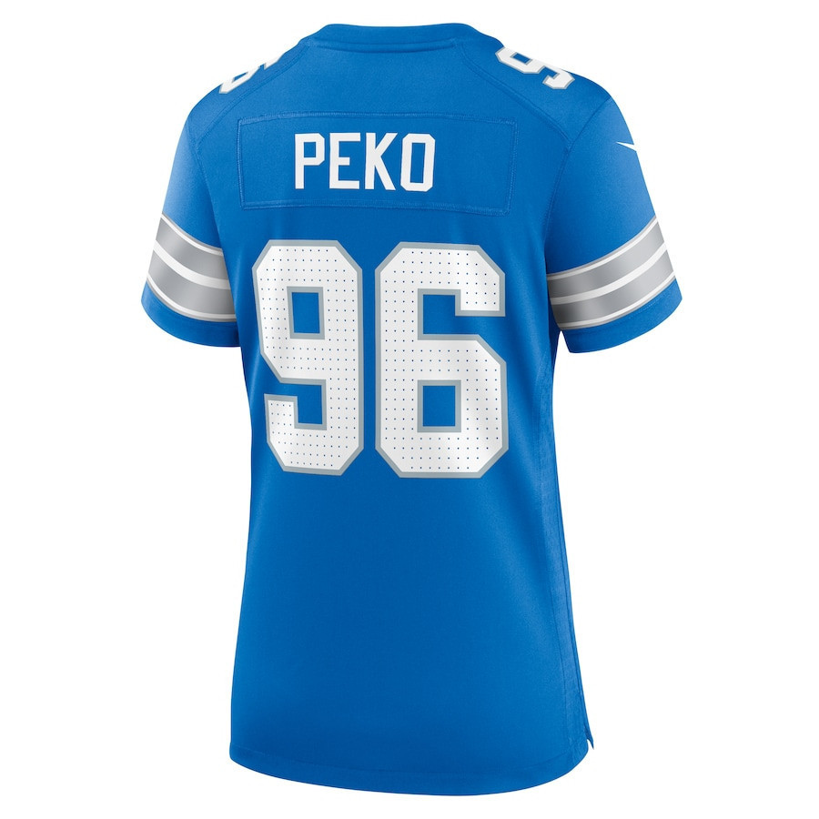 Kyle Peko #96 Detroit Lions Super Bowl LIX Women's Jersey - Blue