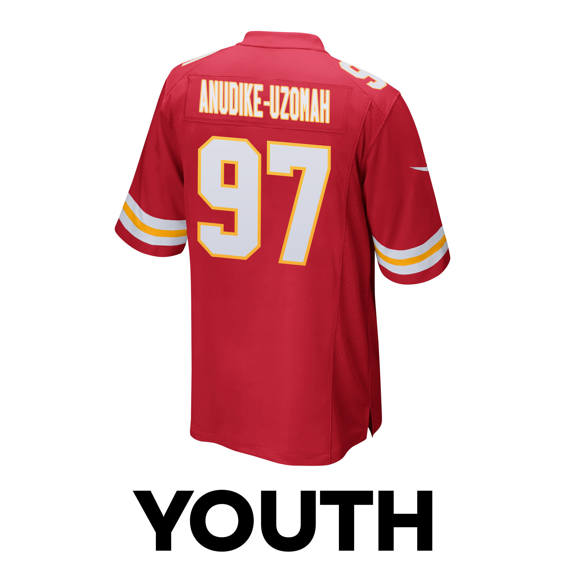 Felix Anudike-Uzomah 97 Kansas City Chiefs Super Bowl LVIII Patch Game YOUTH Jersey - Red