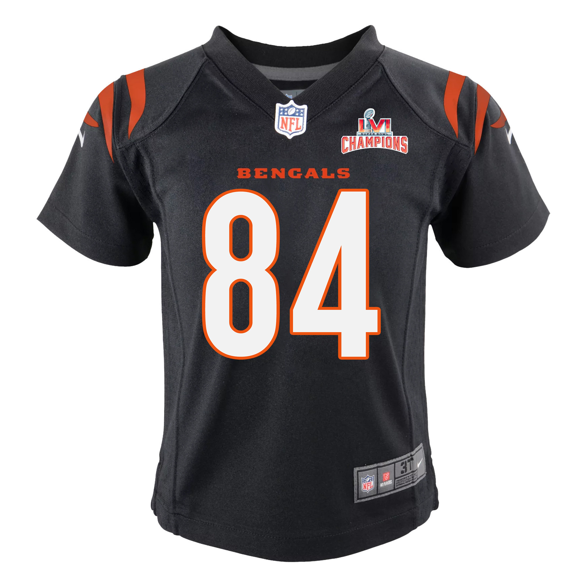 Super Bowl LVI Champions Cincinnati Bengals Mitchell Wilcox 84 Black Youth's Jersey Jersey