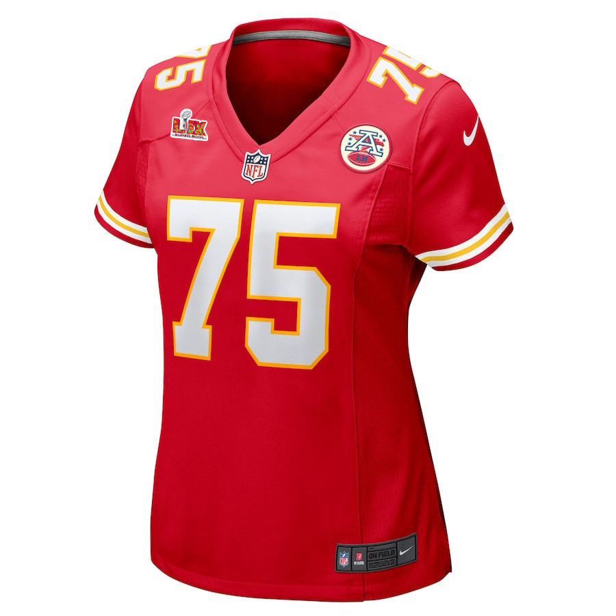 Ethan Driskell #75 Kansas City Chiefs Super Bowl LIX Women's Jersey - Red
