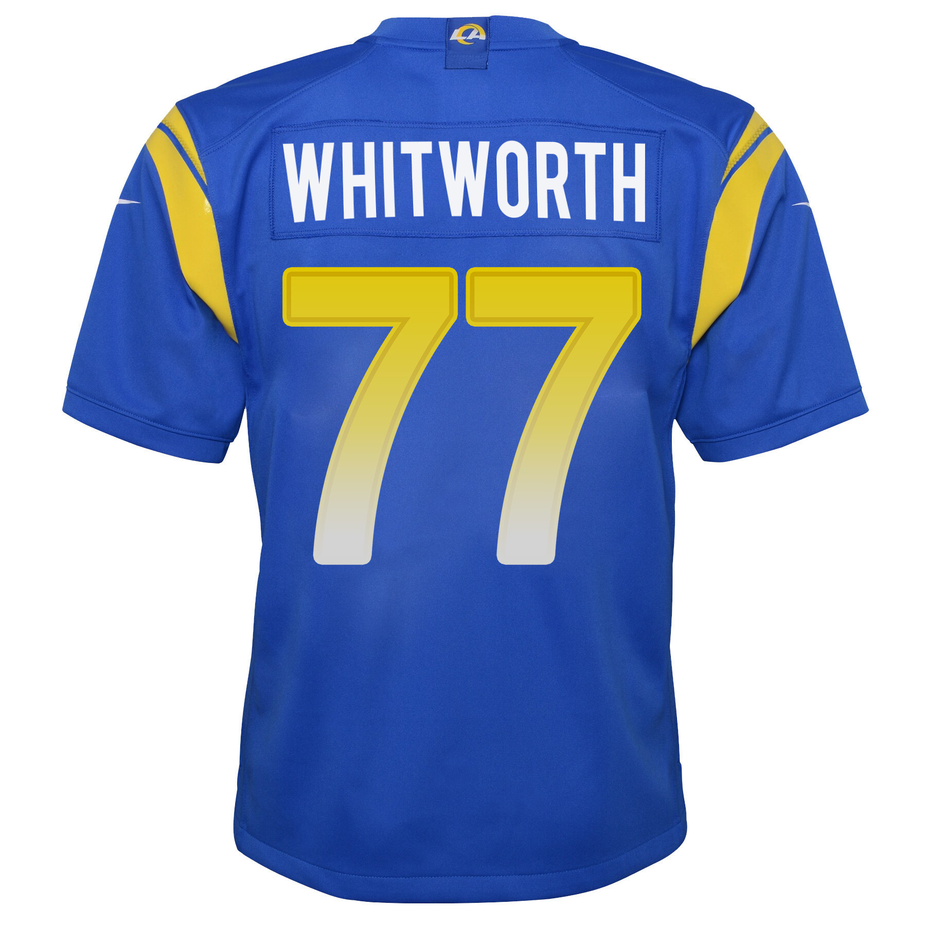 Super Bowl LVI Champions Los Angeles Rams Andrew Whitworth 77 Royal Youth's Jersey Jersey