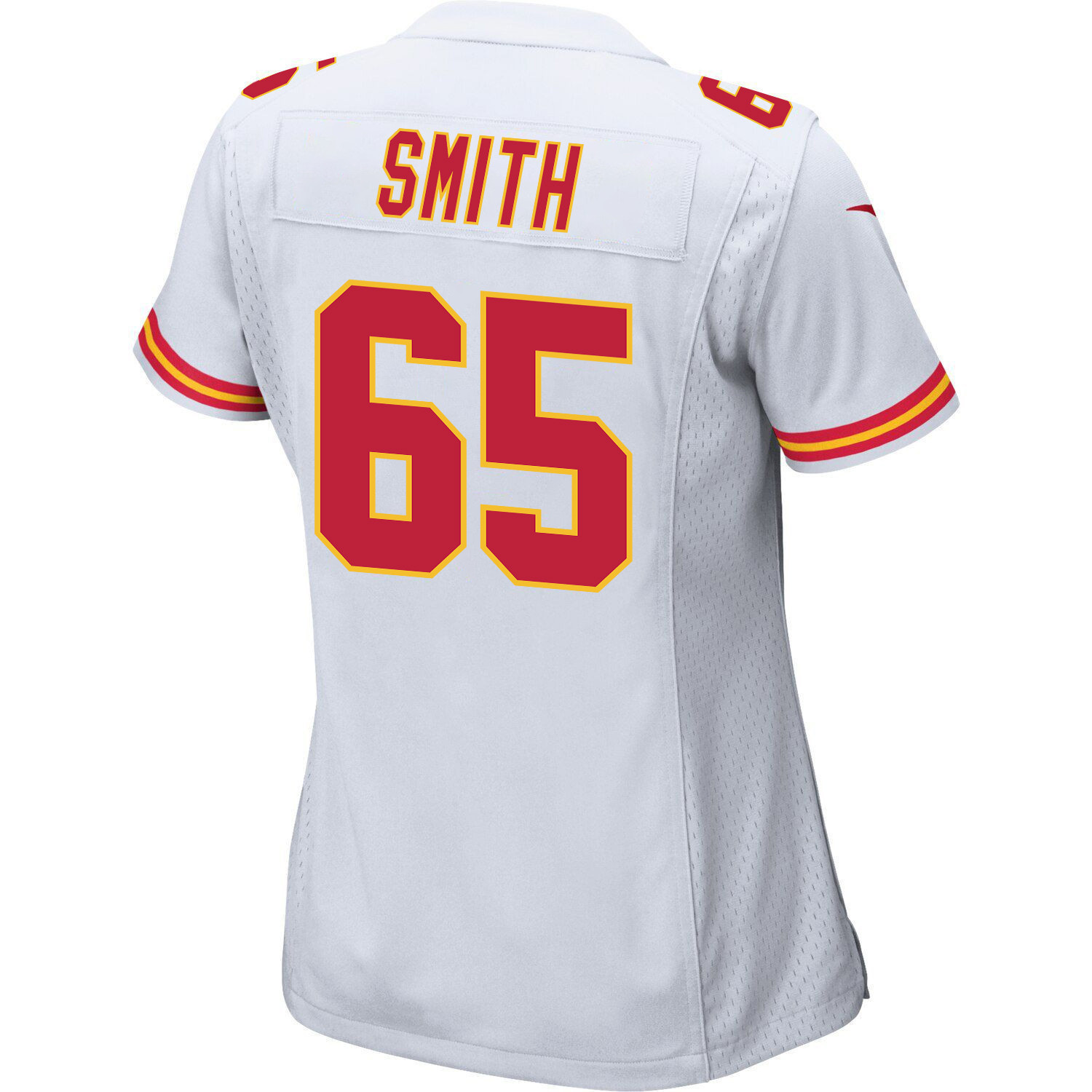 Trey Smith 65 Kansas City Chiefs Super Bowl LVII Champions 3 Stars Women Game Jersey - White
