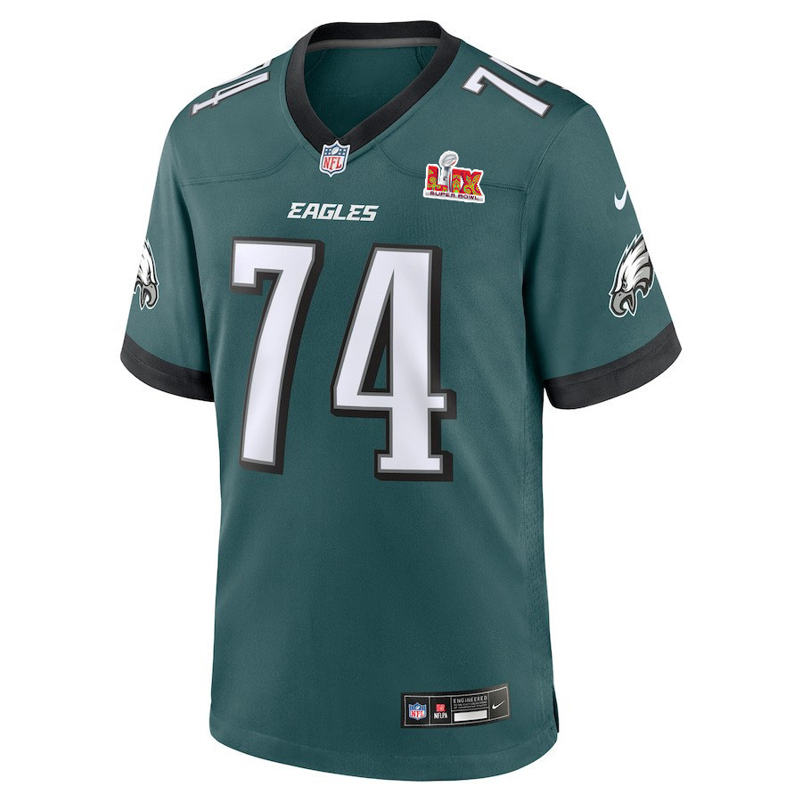 Fred Johnson #74 Philadelphia Eagles Super Bowl LIX Jersey - Men's - Midnight Green