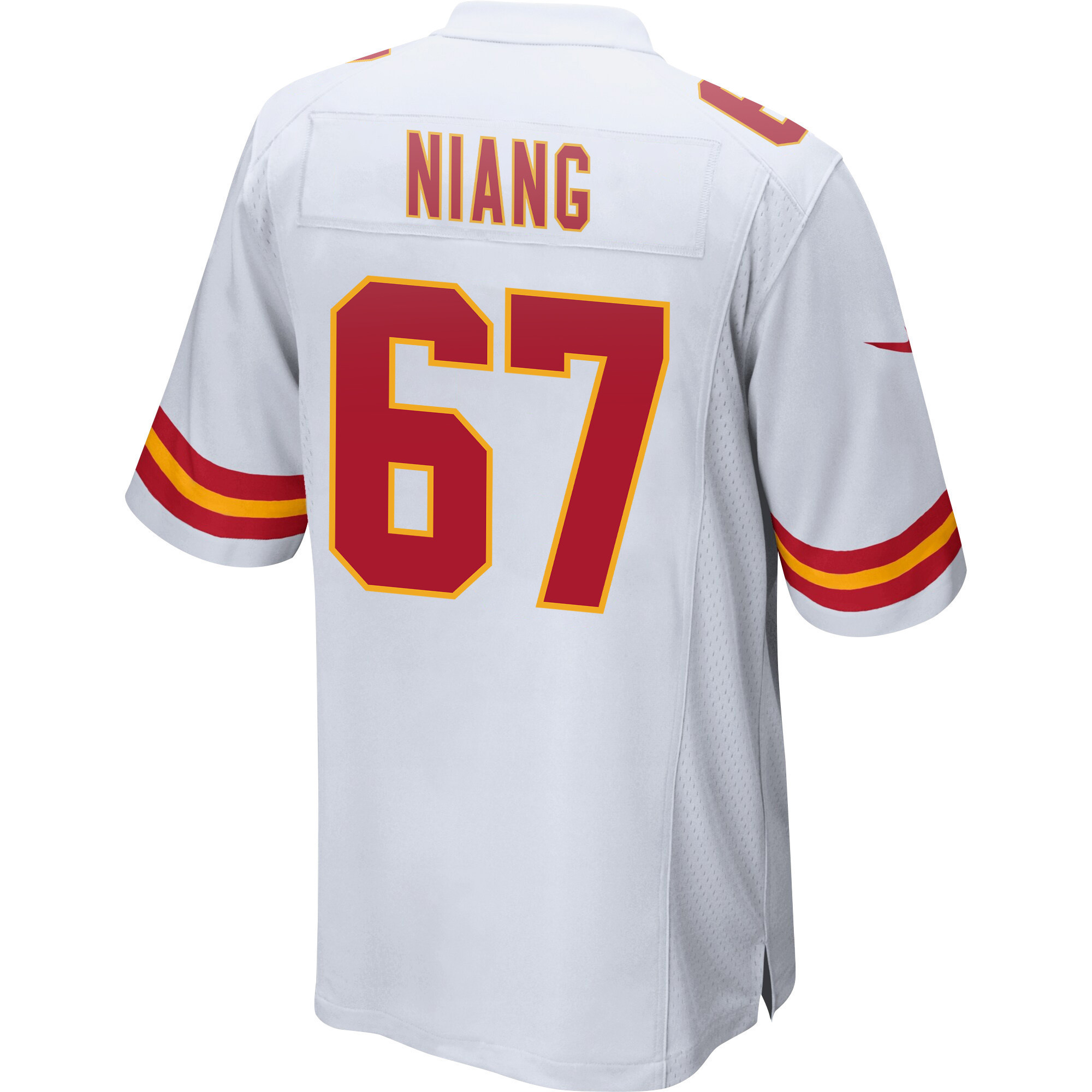 Lucas Niang 67 Kansas City Chiefs Super Bowl LVII Champions 3 Stars Men Game Jersey - White