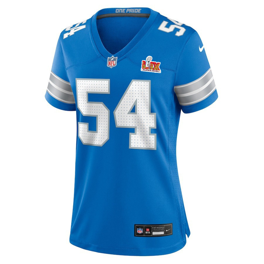 Alim McNeill #54 Detroit Lions Super Bowl LIX Women's Jersey - Blue