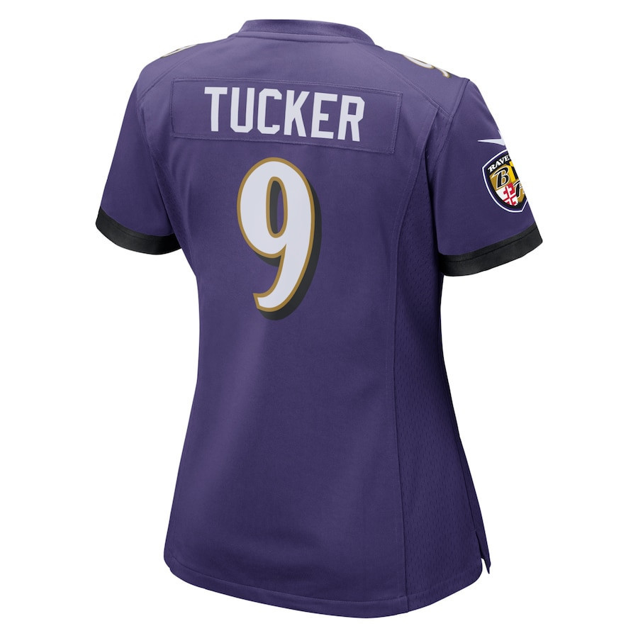 Justin Tucker #9 Baltimore Ravens Super Bowl LIX Women's Jersey - Purple