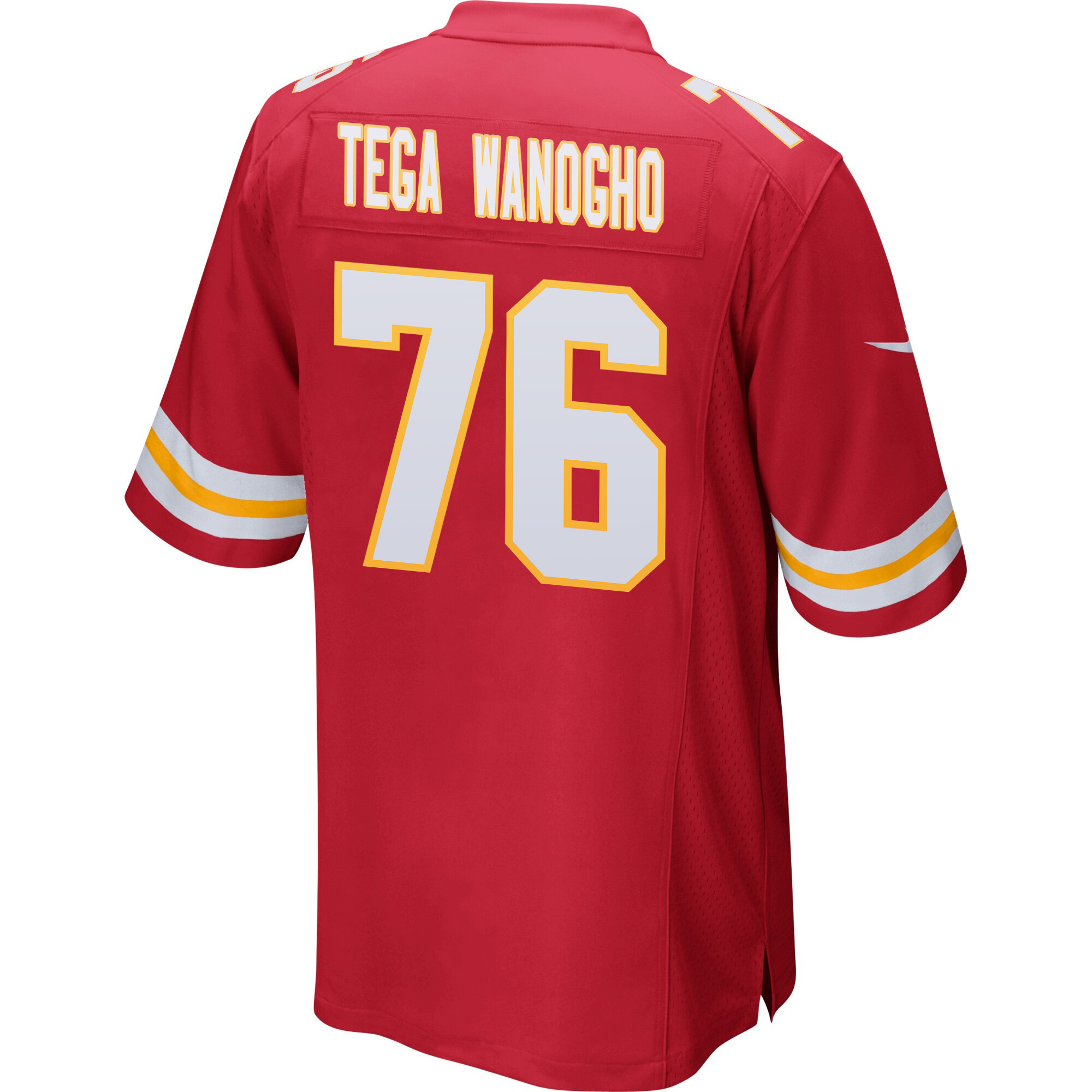 Prince Tega Wanogho 76 Kansas City Chiefs Super Bowl LVIII Patch Game Men Jersey - Red