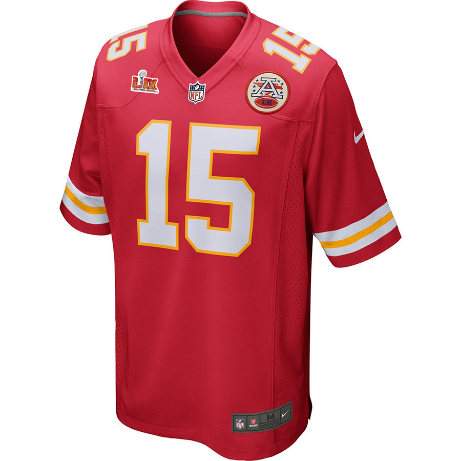Patrick Mahomes #15 Kansas City Chiefs Super Bowl LIX YOUTH Jersey - Red