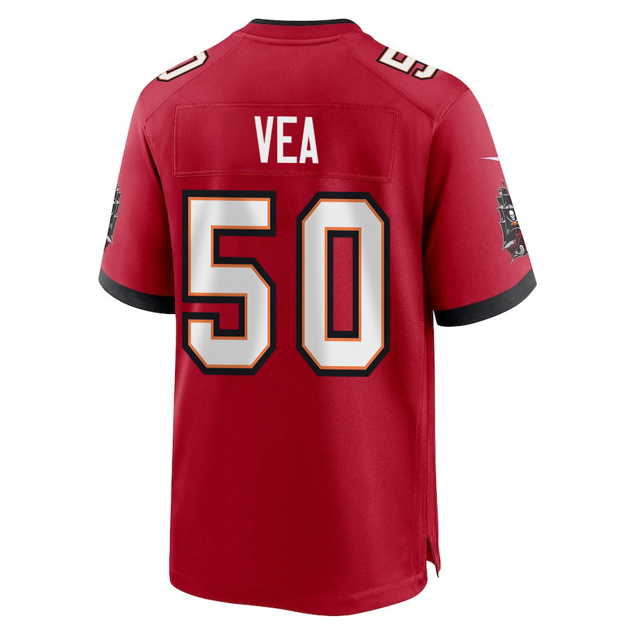 Vita Vea 50 Tampa Bay Buccaneers Super Bowl LIX New Orleans Patch Game Men Jersey - Red