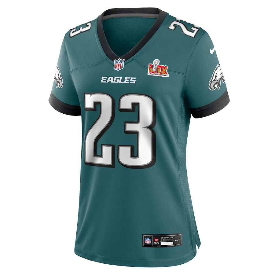 Eli Ricks #23 Philadelphia Eagles Super Bowl LIX Women's Jersey - Midnight Green