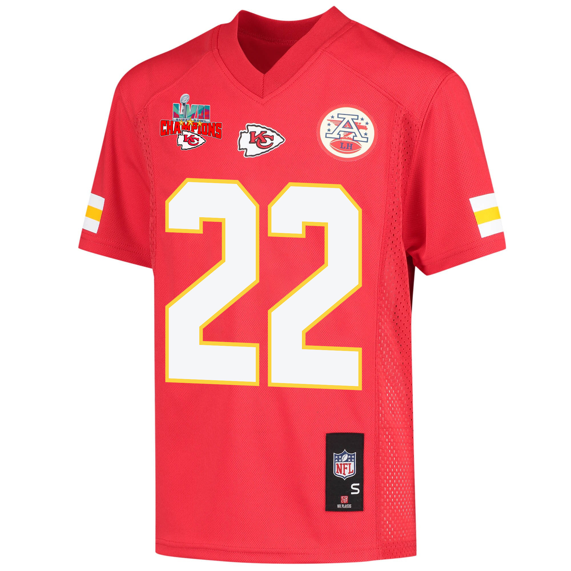 Juan Thornhill 22 Kansas City Chiefs Super Bowl LVII Champions 3 Stars Youth Game Jersey - Red