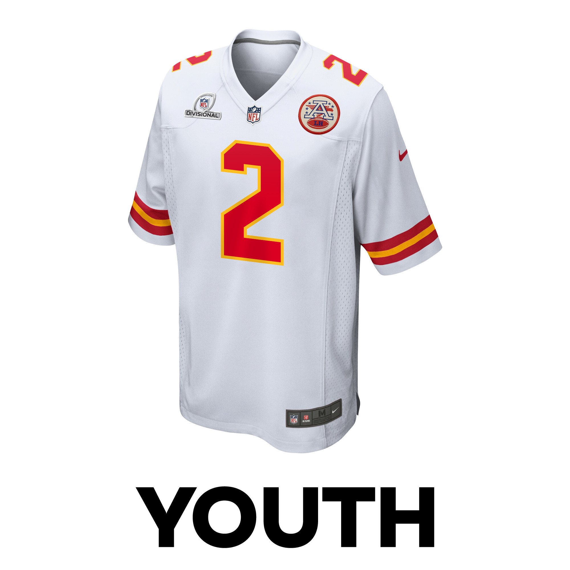 Joshua Williams 2 Kansas City Chiefs Super Bowl LVIII Patch Game YOUTH Jersey - White