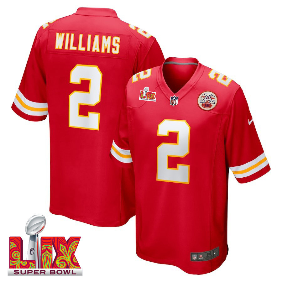 Joshua Williams #2 Kansas City Chiefs Super Bowl LIX Jersey - Men's - Red