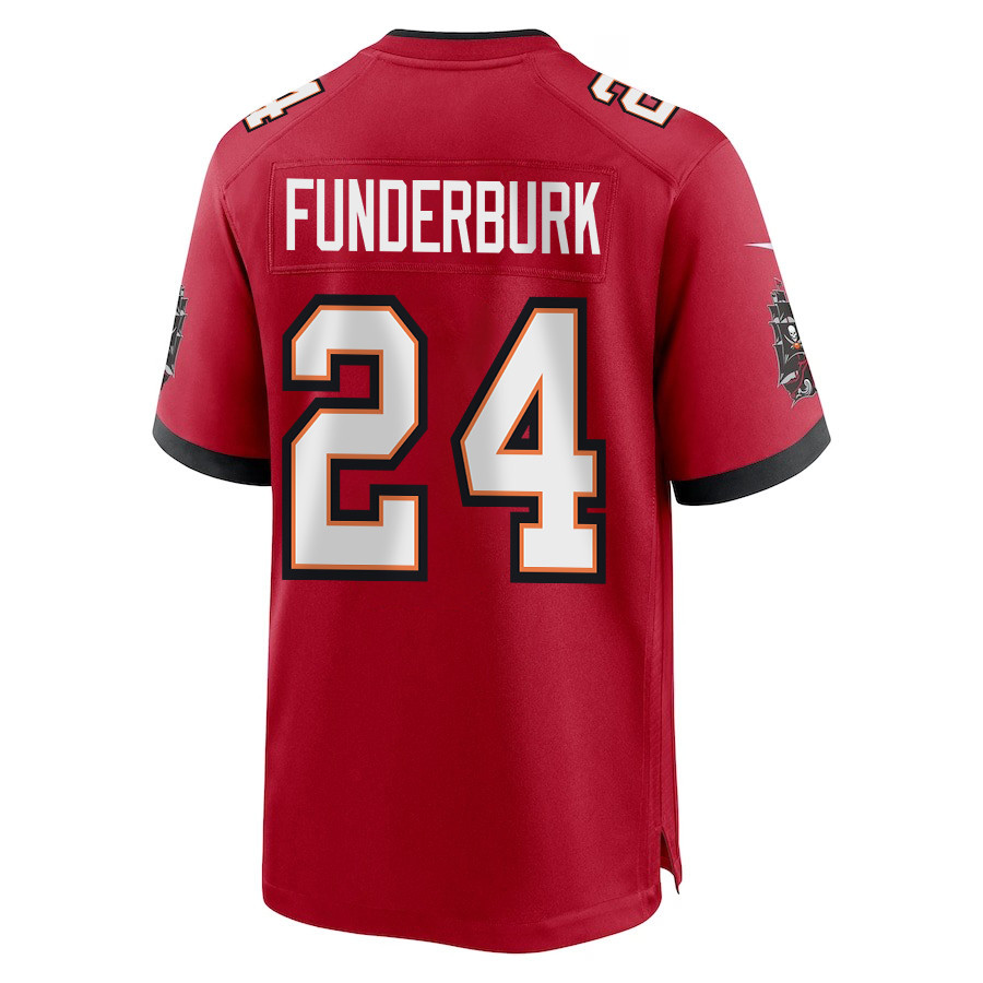 Tyrek Funderburk 24 Tampa Bay Buccaneers Super Bowl LIX New Orleans Patch Game Men Jersey - Red