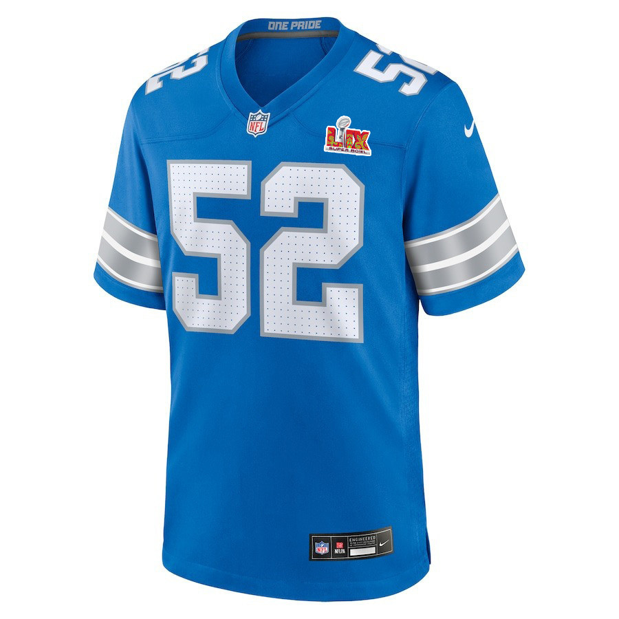 Netane Muti #52 Detroit Lions Super Bowl LIX YOUTH Jersey - Blue