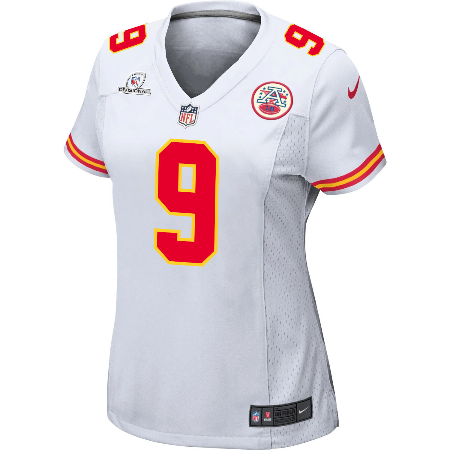 Blaine Gabbert 9 Kansas City Chiefs Super Bowl LVIII Patch Game Women Jersey - White