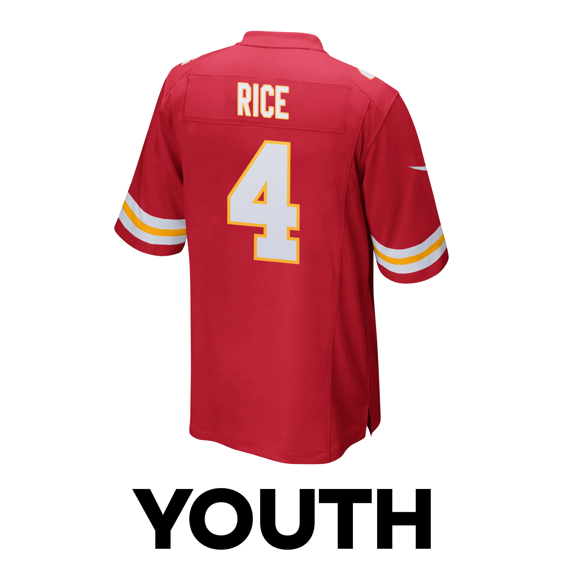 Rashee Rice 4 Kansas City Chiefs Super Bowl LVIII Patch Game YOUTH Jersey - Red