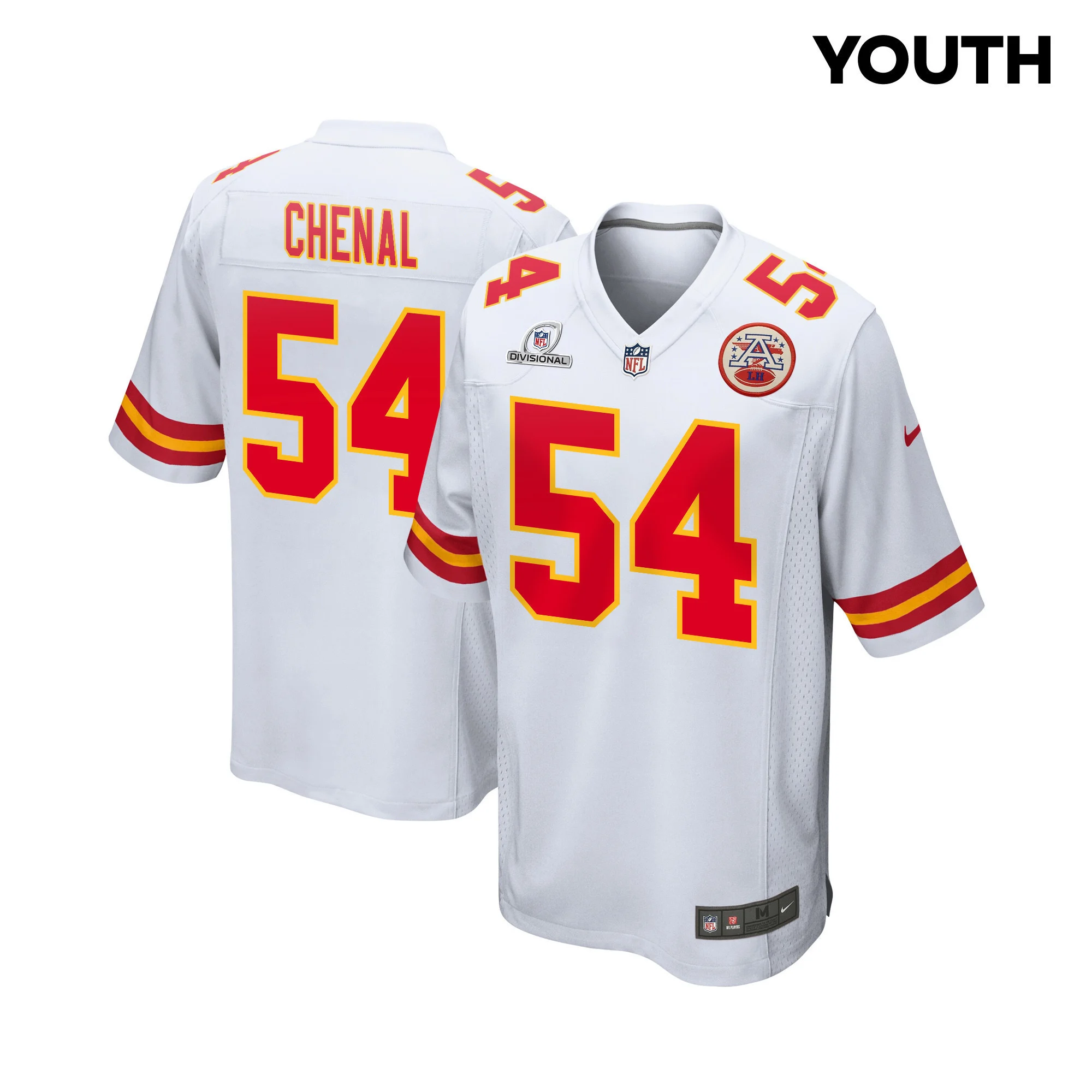 Leo Chenal 54 Kansas City Chiefs Super Bowl LVIII Patch Game YOUTH Jersey - White