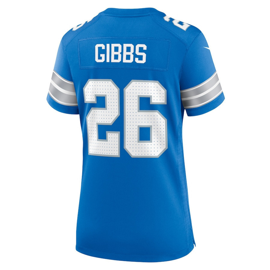 Jahmyr Gibbs #26 Detroit Lions Super Bowl LIX Women's Jersey - Blue
