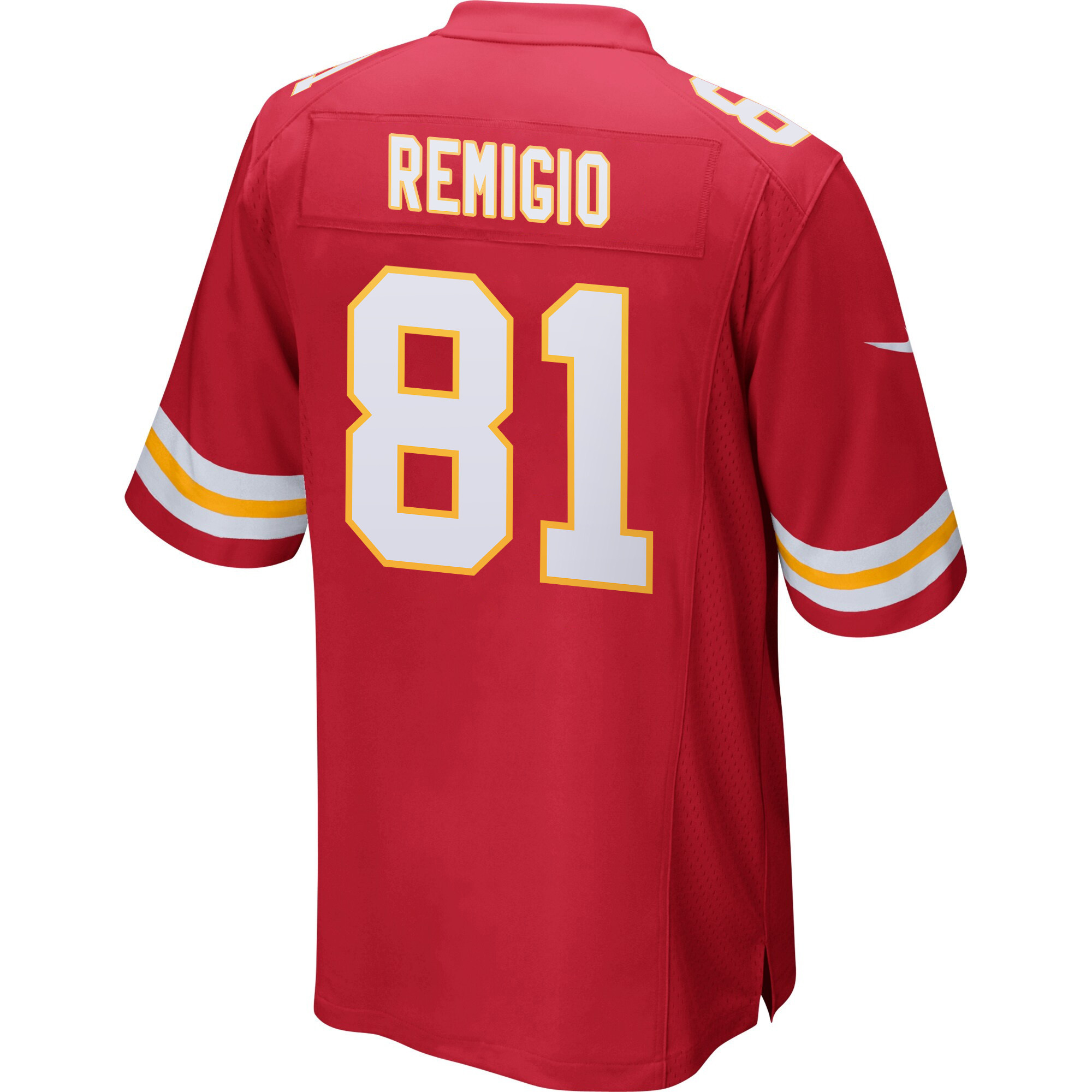 Nikko Remigio 81 Kansas City Chiefs Super Bowl LIX New Orleans Patch Game Men Jersey - Red