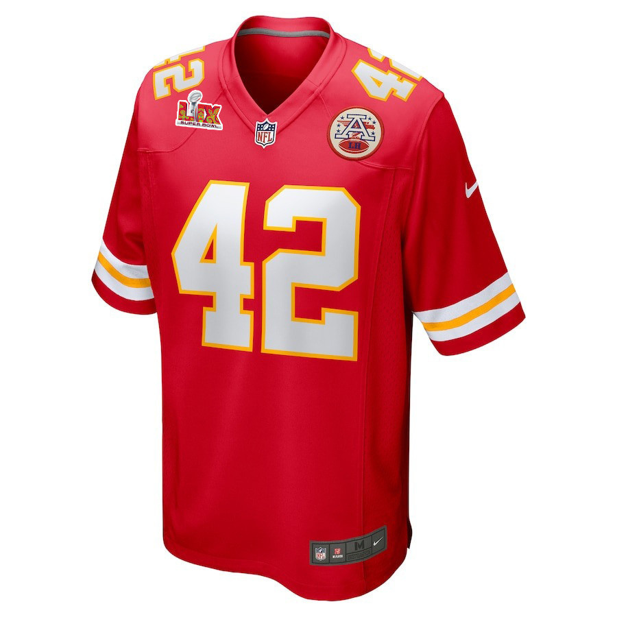 Carson Steele #42 Kansas City Chiefs Super Bowl LIX YOUTH Jersey - Red