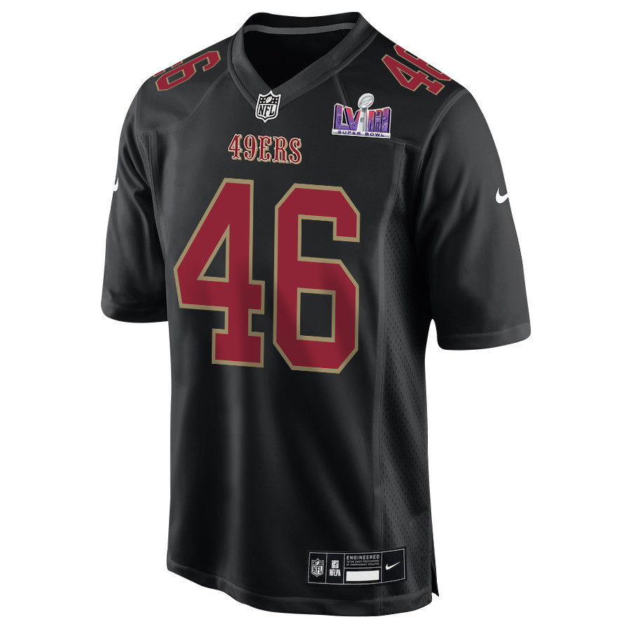 Taybor Pepper 46 San Francisco 49ers Super Bowl LVIII Patch Fashion Game Men Jersey - Carbon Black