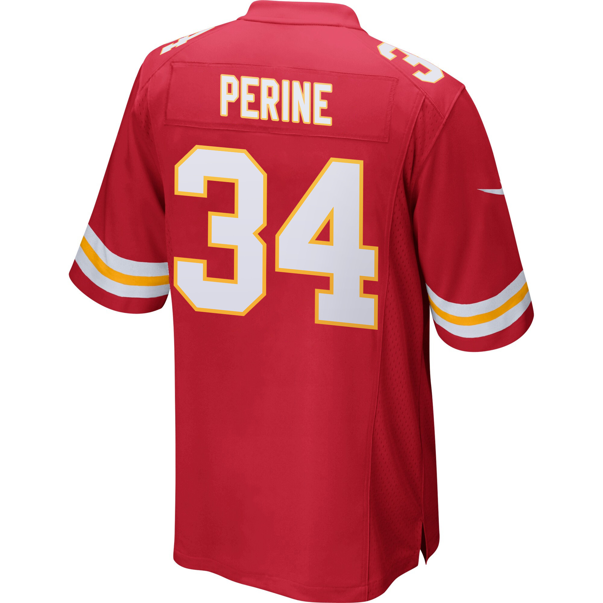 Samaje Perine 34 Kansas City Chiefs Super Bowl LIX New Orleans Patch Game Men Jersey - Red