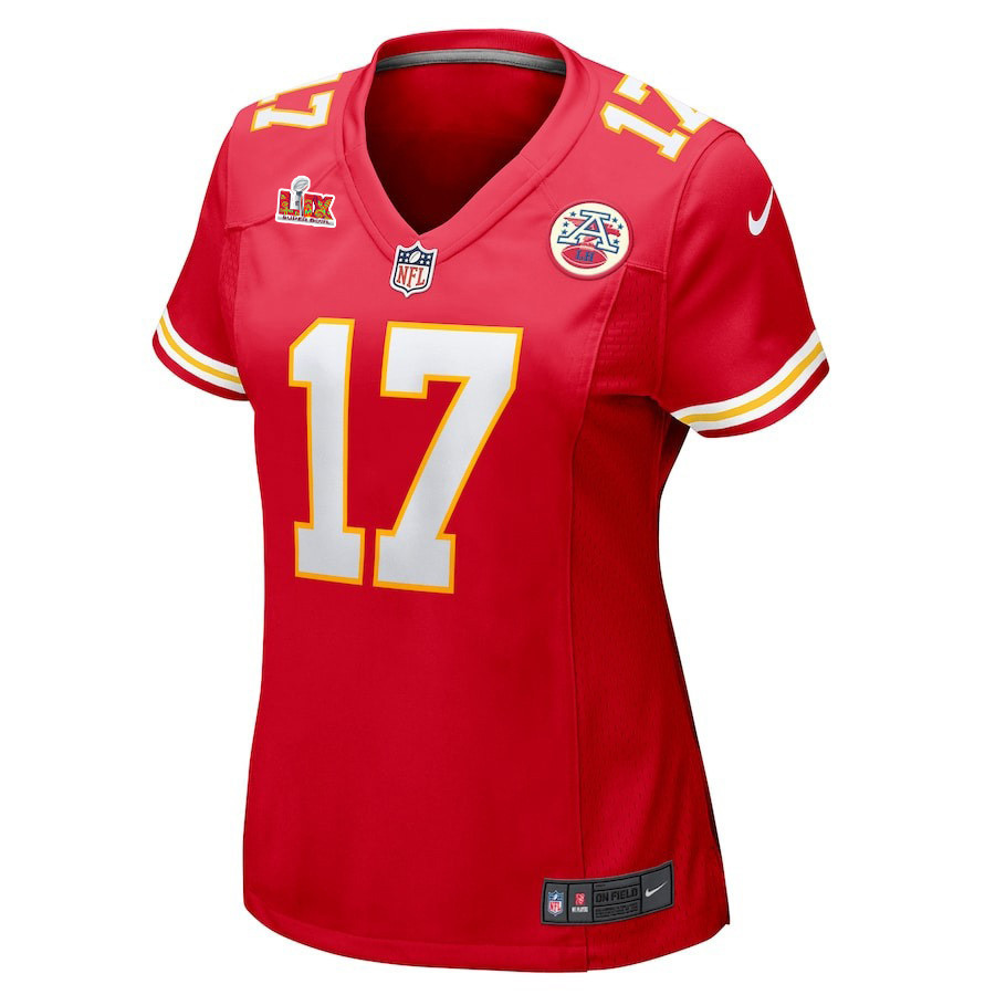 Mecole Hardman #17 Kansas City Chiefs Super Bowl LIX Women's Jersey - Red