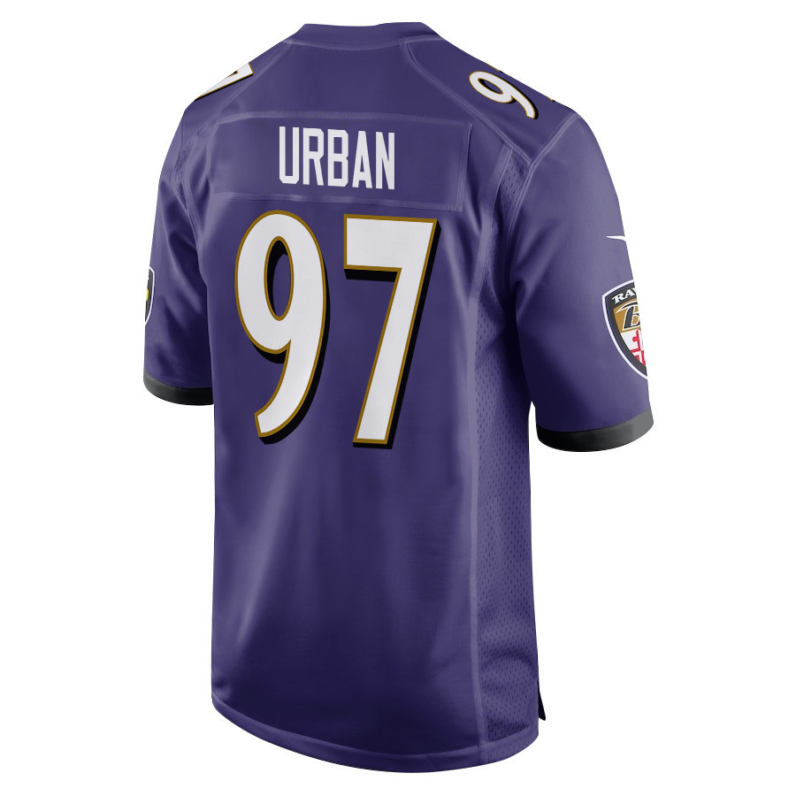 Brent Urban 97 Baltimore Ravens Super Bowl LIX New Orleans Patch Game Men Jersey - Purple