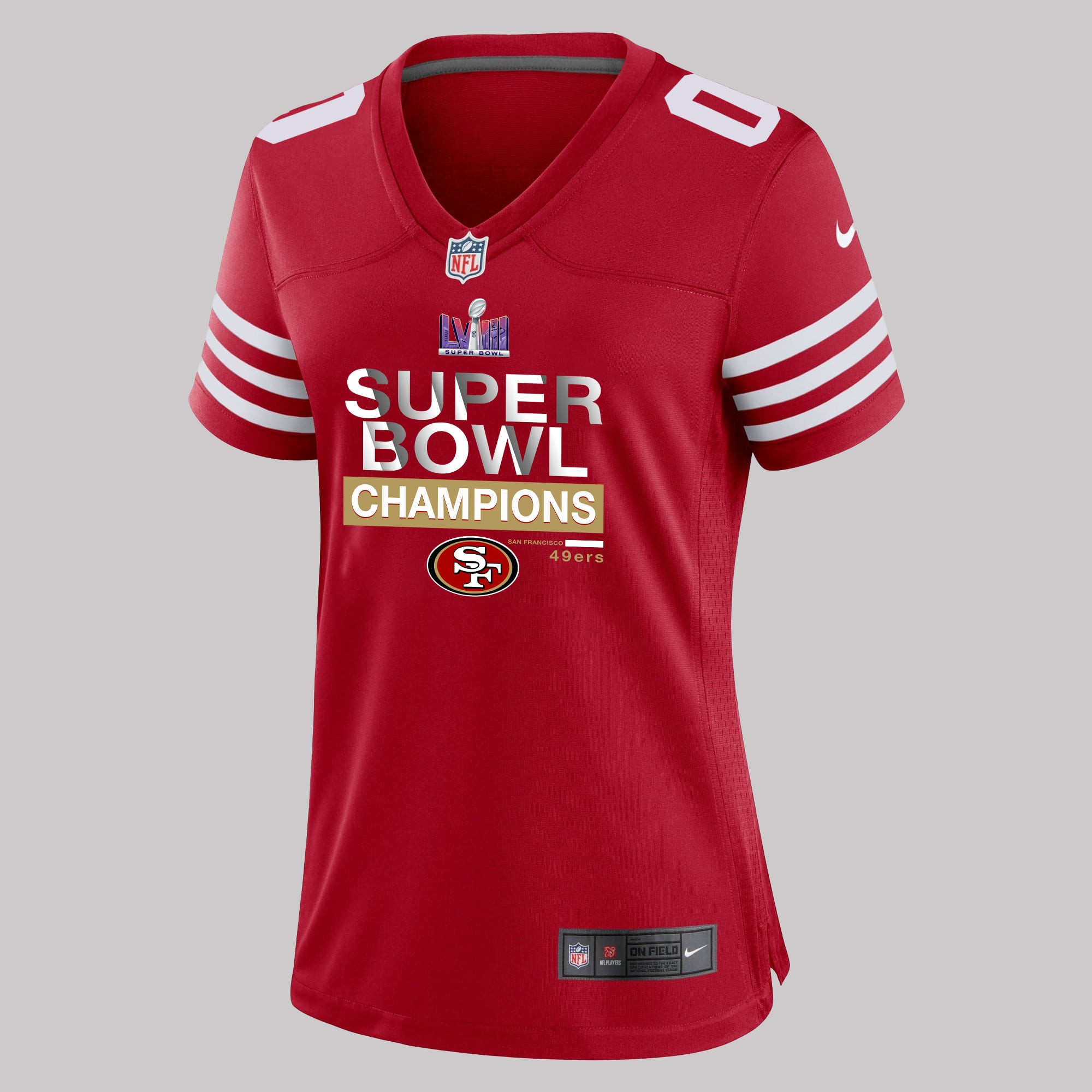 San Francisco 49ers Super Bowl LVIII Game Style Jersey - Women, Red V1