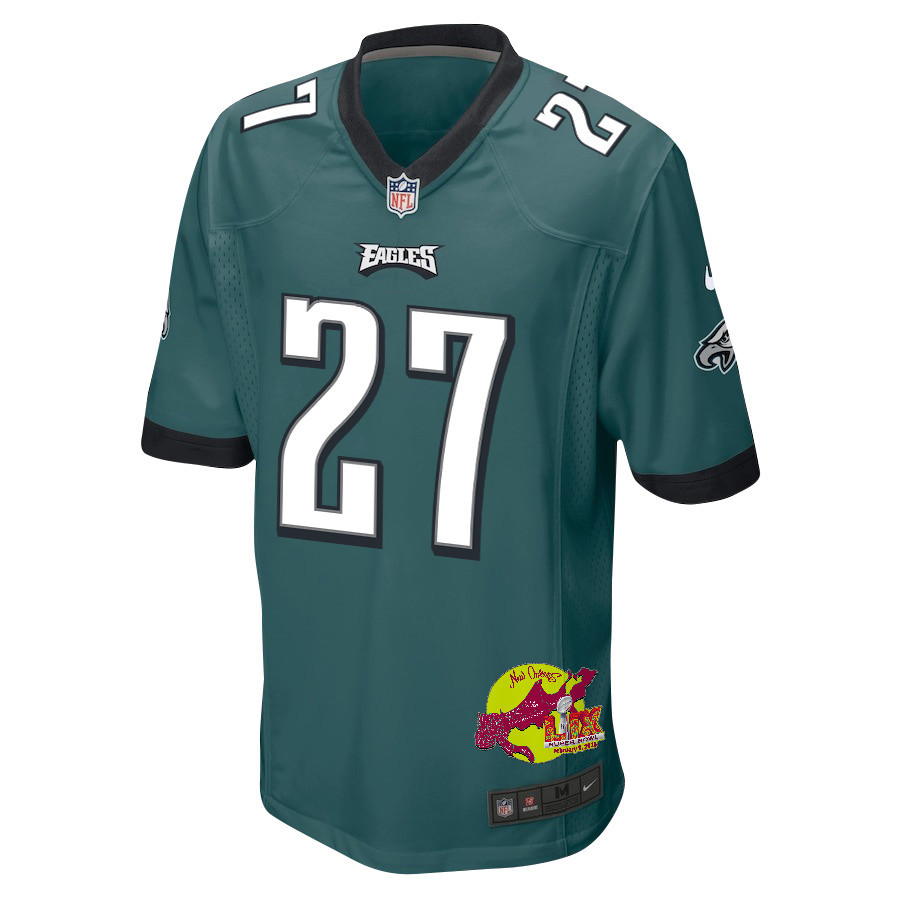 Quinyon Mitchell 27 Philadelphia Eagles Super Bowl LIX New Orleans Patch Game Men Jersey - Midnight Green
