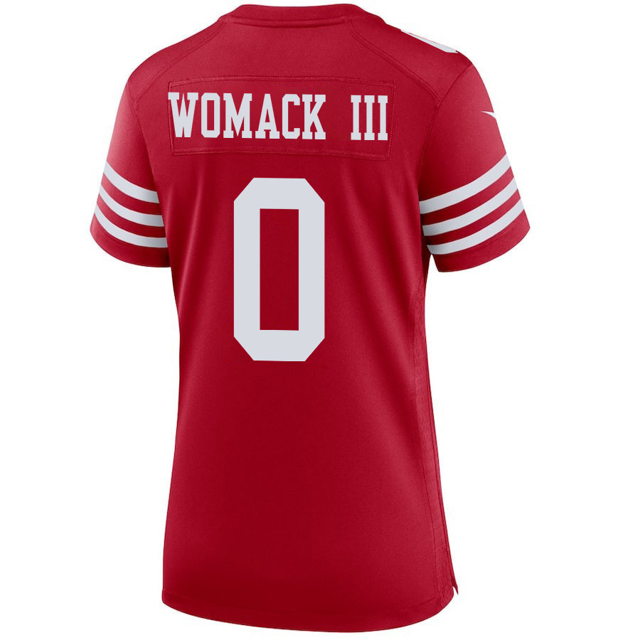 Samuel Womack III 0 San Francisco 49ers Super Bowl LVIII Patch Game Women Jersey - Scarlet