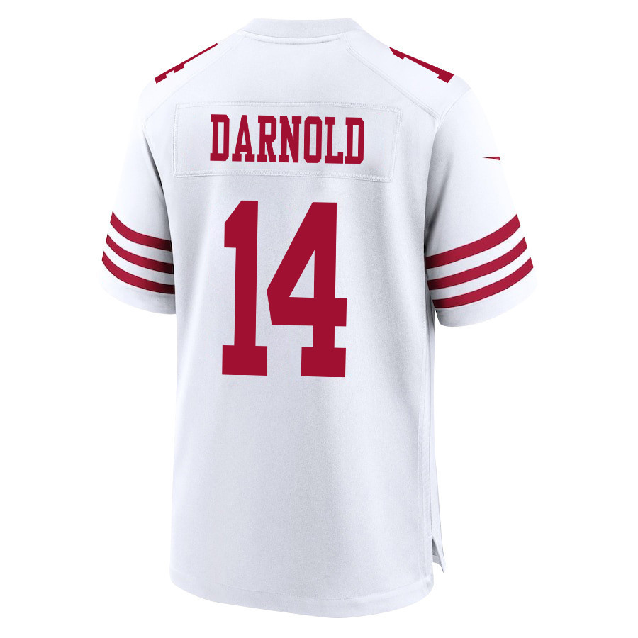 Sam Darnold 14 San Francisco 49ers Super Bowl LVIII Patch Game Men Jersey - White