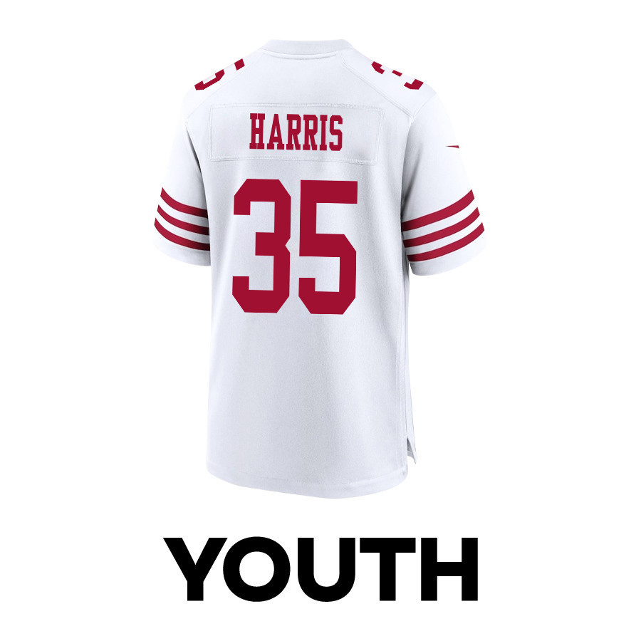 Erik Harris 35 San Francisco 49ers Super Bowl LVIII Patch Game YOUTH Jersey - White