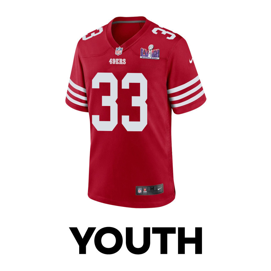Logan Ryan 33 San Francisco 49ers Super Bowl LVIII Patch Game YOUTH Jersey - Scarlet