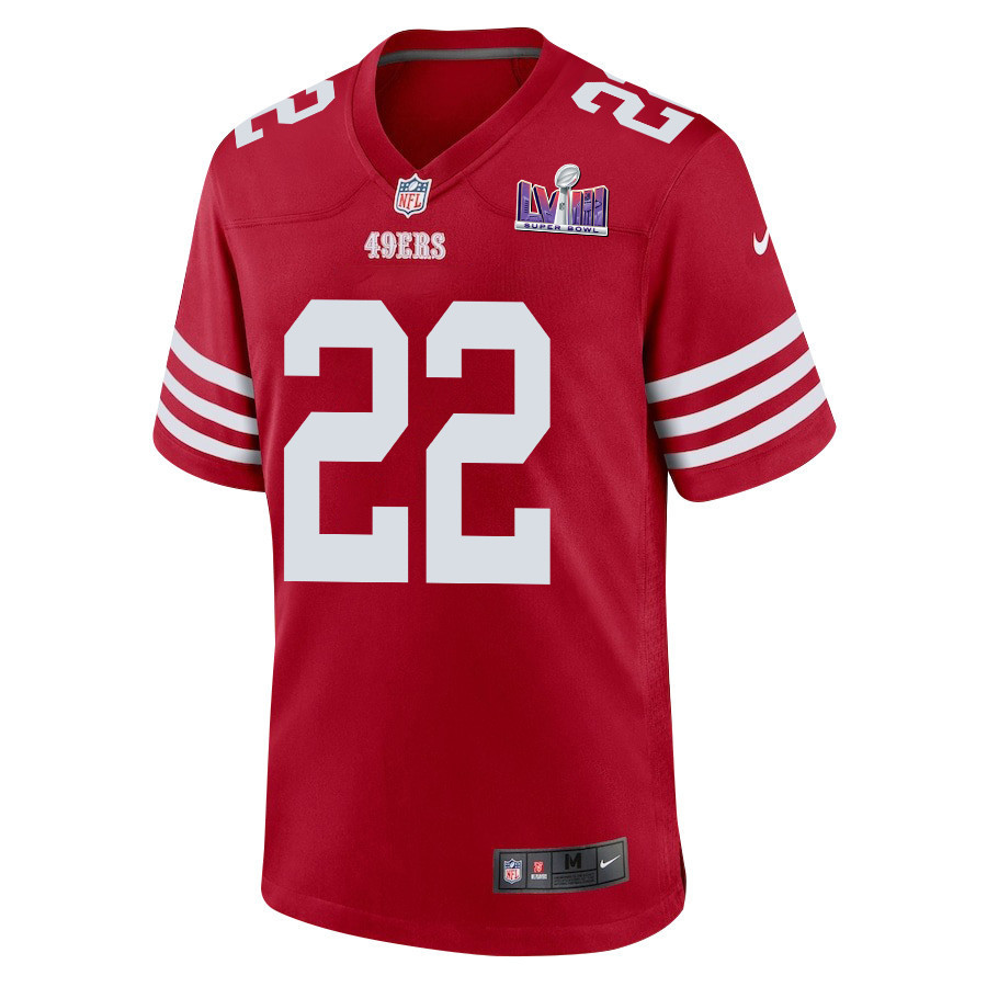 Jeremy McNichols 22 San Francisco 49ers Super Bowl LVIII Patch Game Men Jersey - Scarlet