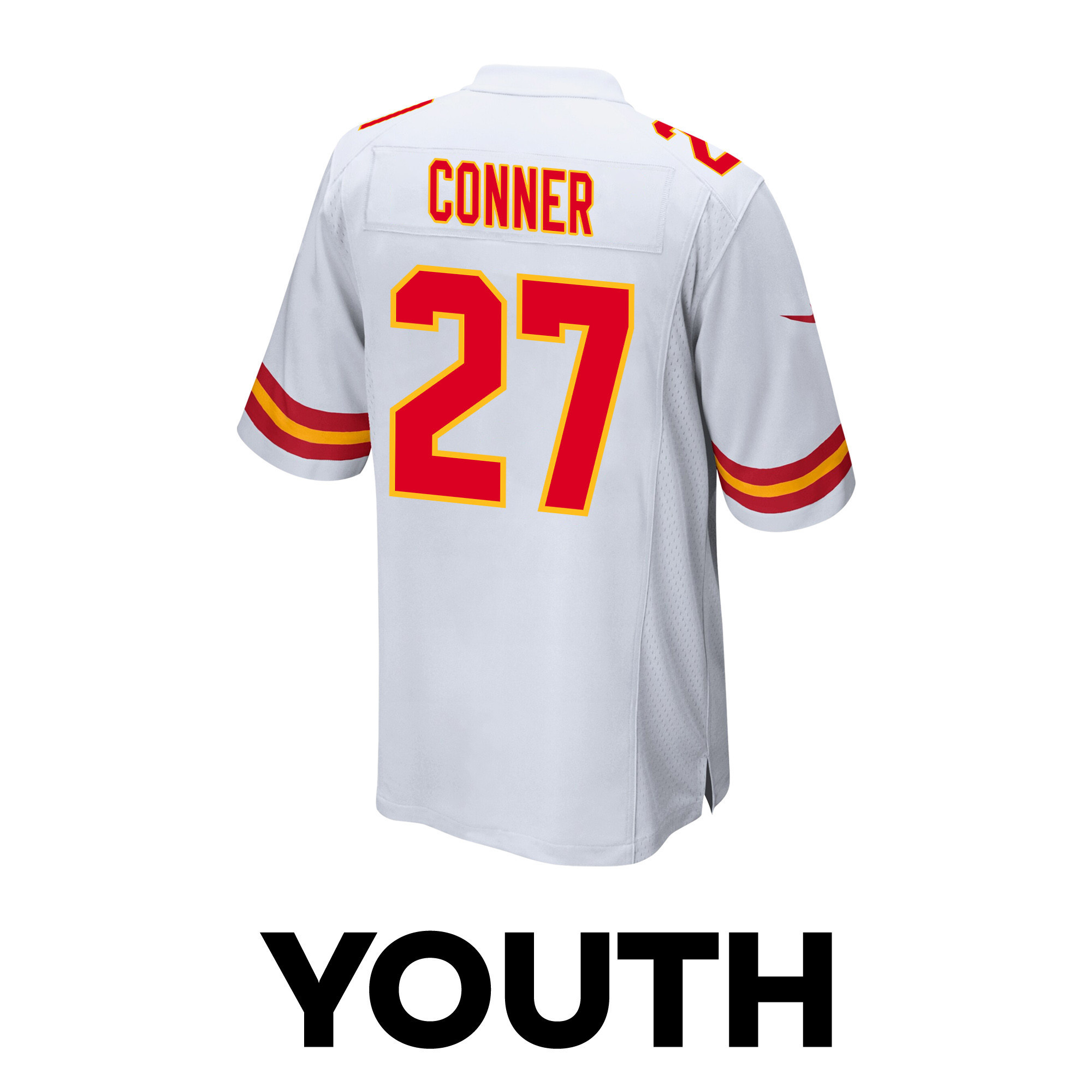 Chamarri Conner 27 Kansas City Chiefs Super Bowl LVIII Patch Game YOUTH Jersey - White