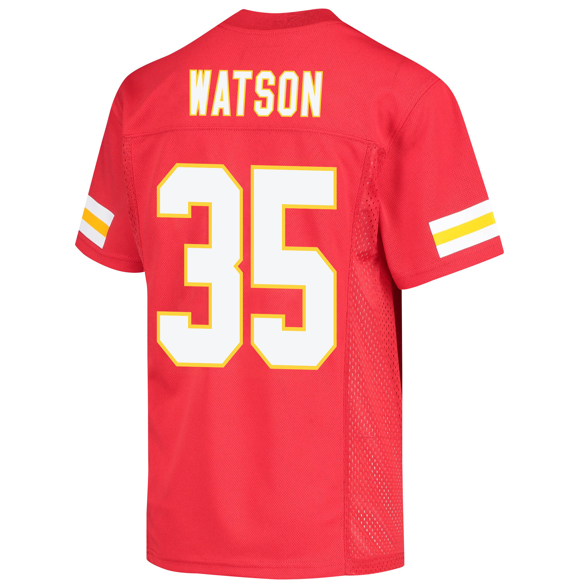 Jaylen Watson 35 Kansas City Chiefs Super Bowl LVII Champions 3 Stars Youth Game Jersey - Red