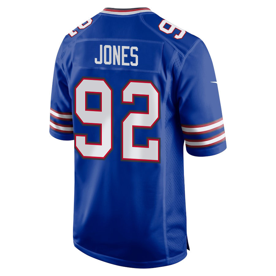 DaQuan Jones 92 Buffalo Bills Super Bowl LIX New Orleans Patch Game Men Jersey - Royal