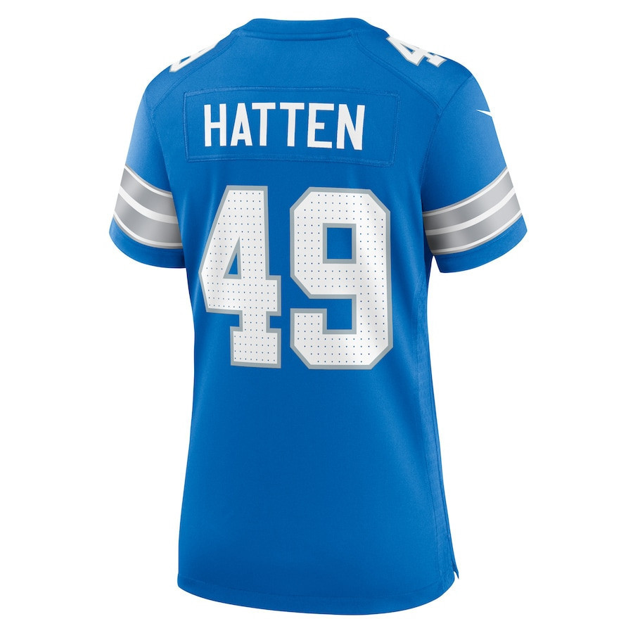 Hogan Hatten #49 Detroit Lions Super Bowl LIX Women's Jersey - Blue
