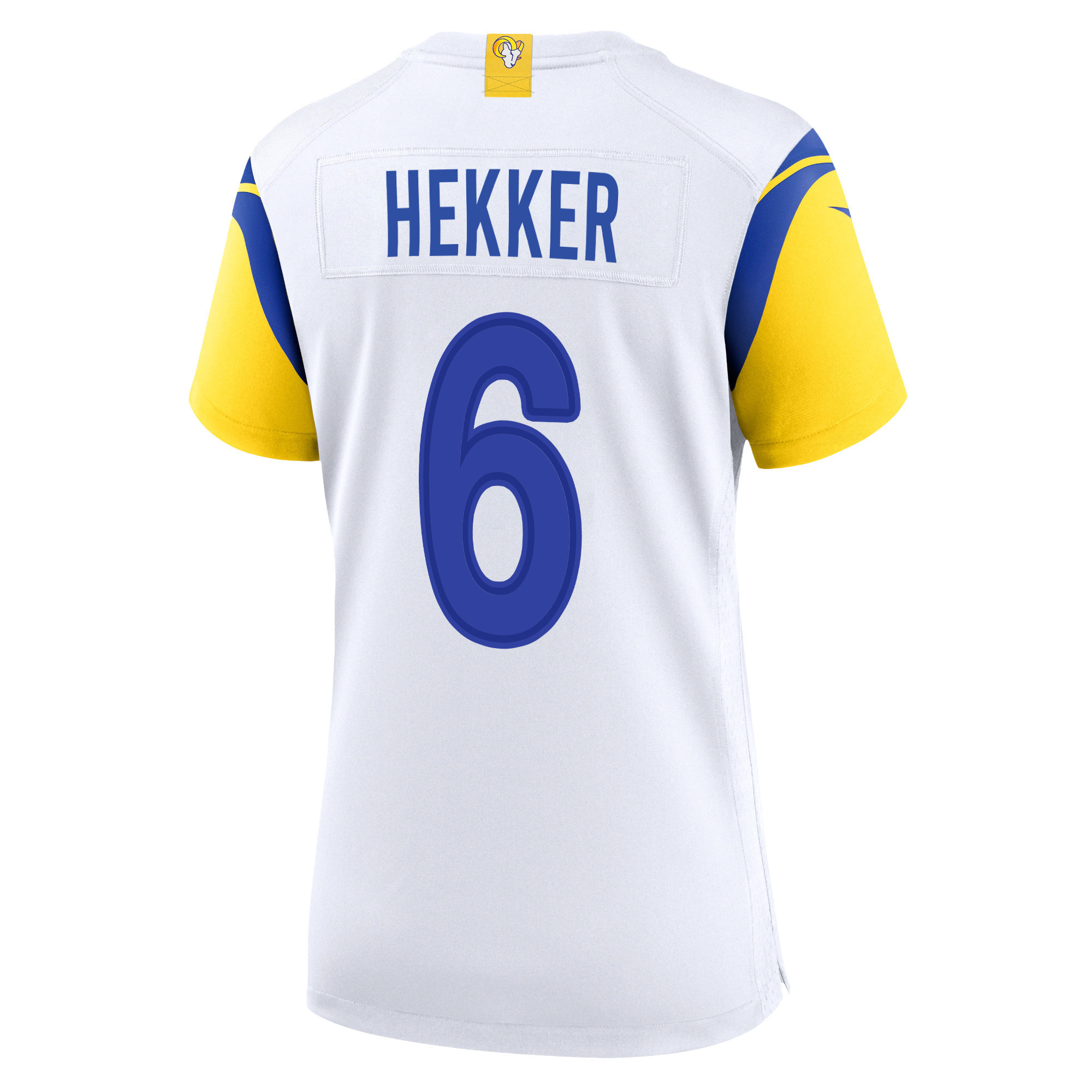 Super Bowl LVI Champions Los Angeles Rams Johnny Hekker 6 White Women's Jersey Jersey