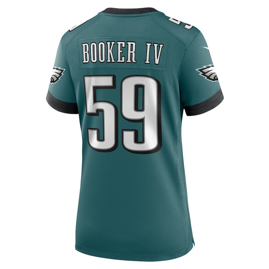 Thomas Booker IV #59 Philadelphia Eagles Super Bowl LIX Women's Jersey - Midnight Green