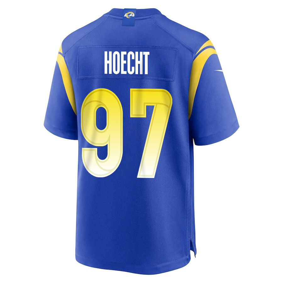 Michael Hoecht 97 Los Angeles Rams Super Bowl LIX New Orleans Patch Game Men Jersey - Royal