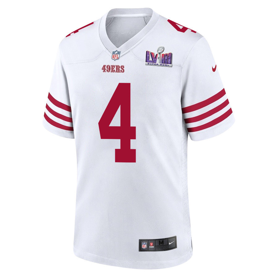 Jake Moody 4 San Francisco 49ers Super Bowl LVIII Patch Game Men Jersey - White
