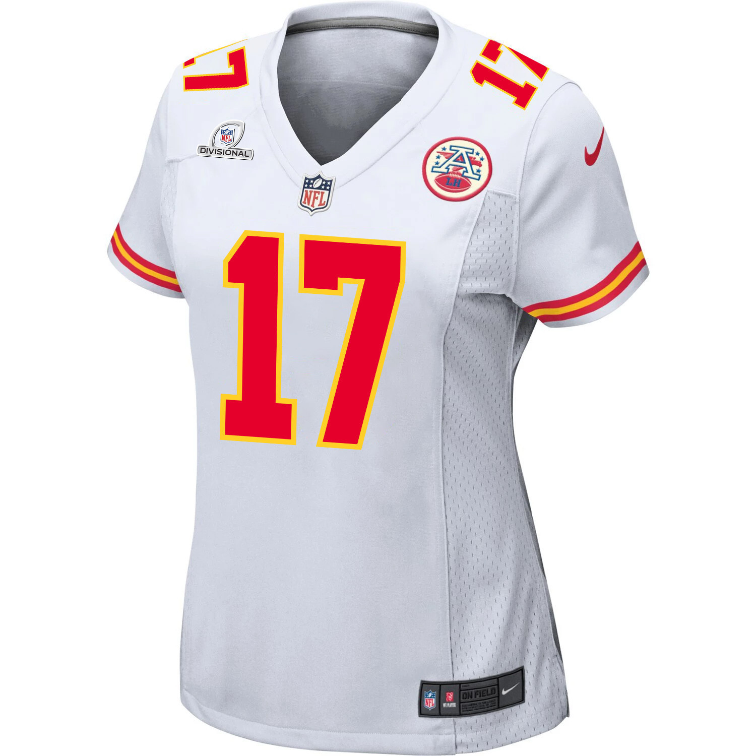 Richie James 17 Kansas City Chiefs Super Bowl LVIII Patch Game Women Jersey - White