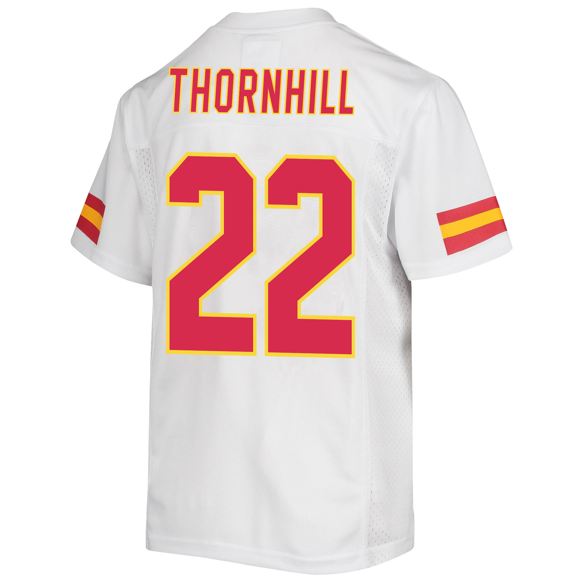 Juan Thornhill 22 Kansas City Chiefs Super Bowl LVII Champions 3 Stars Youth Game Jersey - White