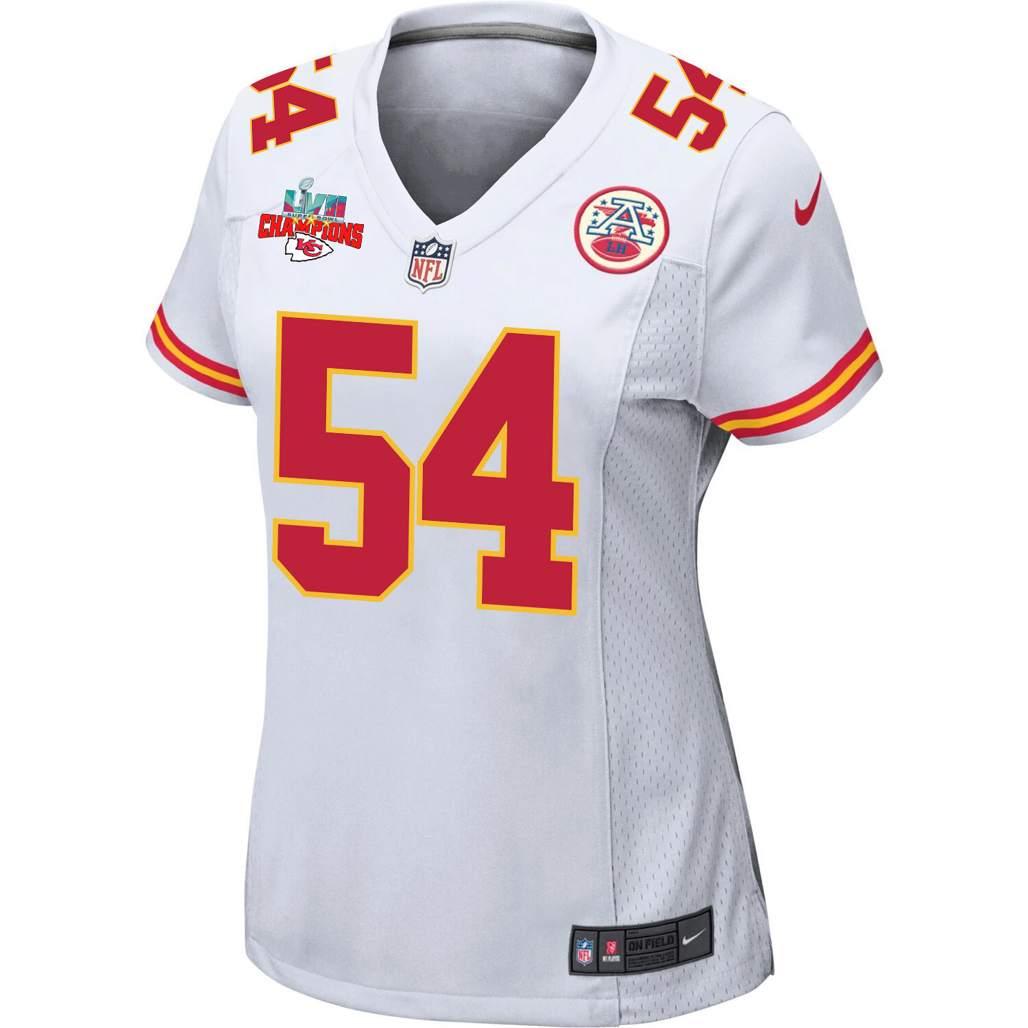 Leo Chenal 54 Kansas City Chiefs Super Bowl LVII Champions 3 Stars Women Game Jersey - White