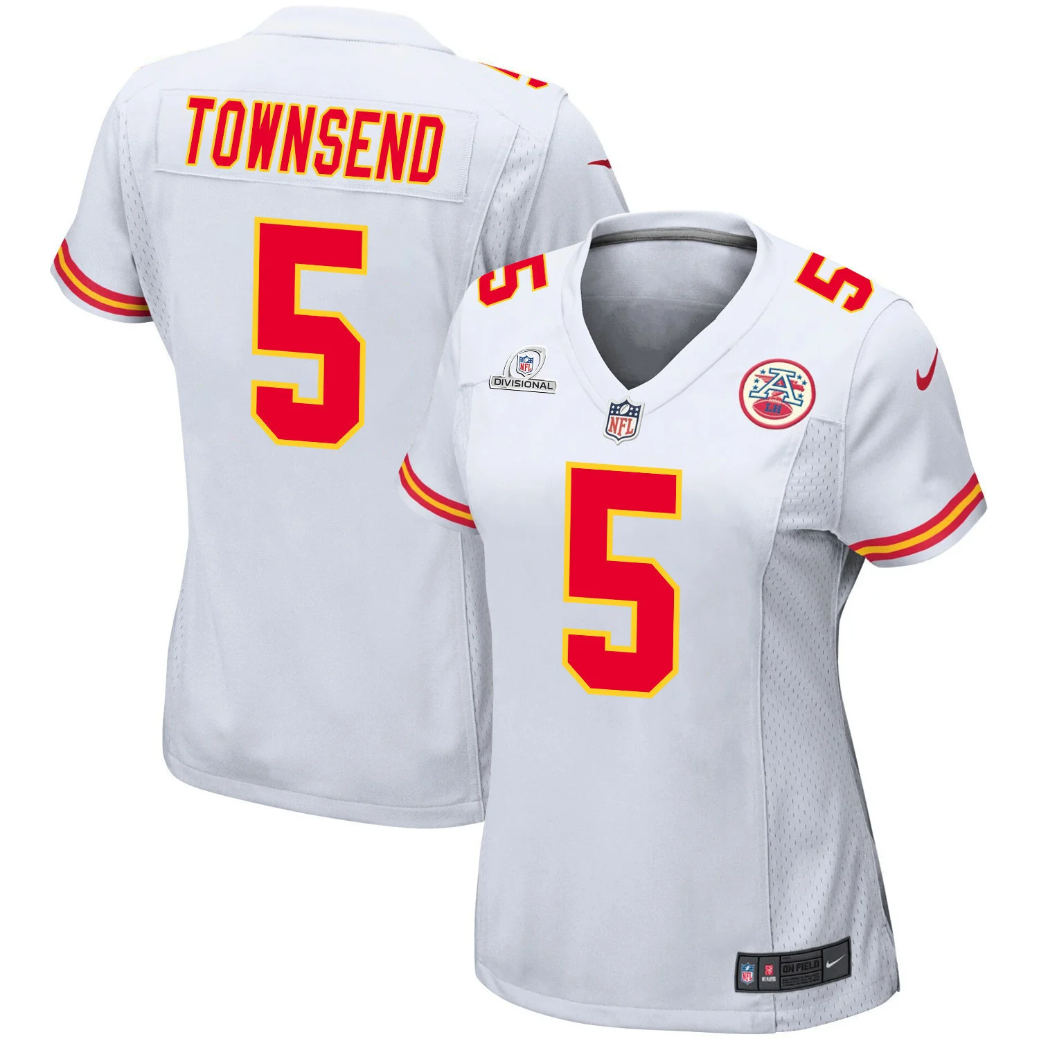 Tommy Townsend 5 Kansas City Chiefs Super Bowl LVIII Patch Game Women Jersey - White
